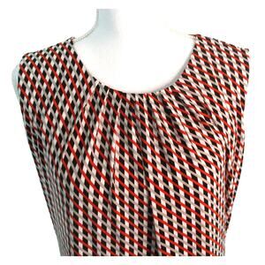 Calvin Klein Women's Sleeveless Multi Colored Stretch Shirt Size Large